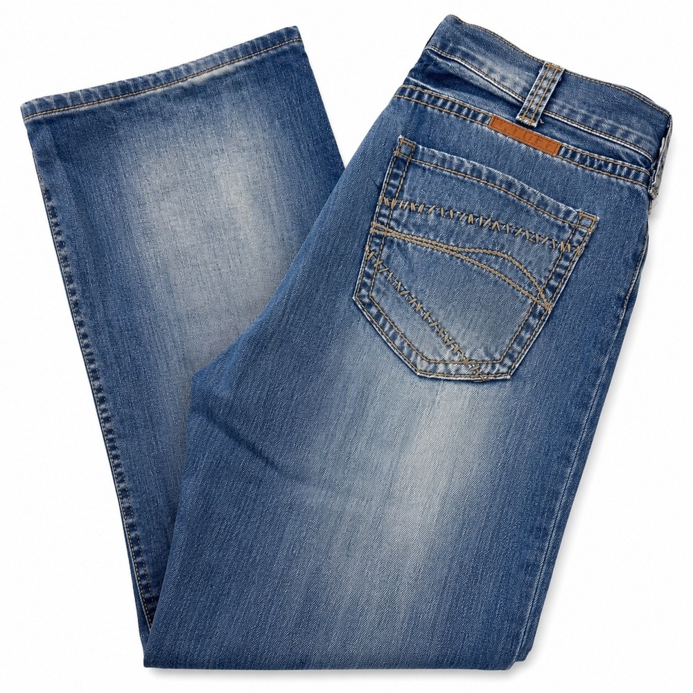 B. Tuff Jeans Trouble Maker Mens Straight Leg Medium Wash Denim 36x34